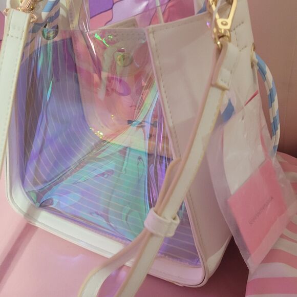 Purse Lot Samantha Vega Japan Holographic Purse Used Y2K Pink Handbag Crossbody - Picture 16 of 16